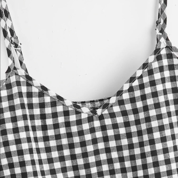 New gingham cami top black and white - Picture 3 of 5